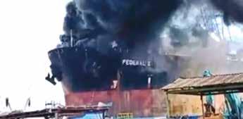 Indonesia Oil Tanker Catches Fire, Killing 10, Local Police Say