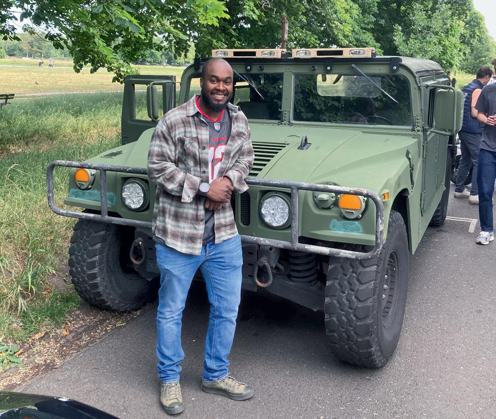 In my Humvee I'm ready for action, man
