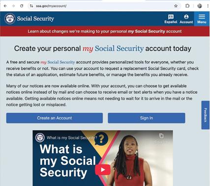 MAKE THE MOST OF YOUR ONLINE SOCIAL SECURITY ACCOUNT