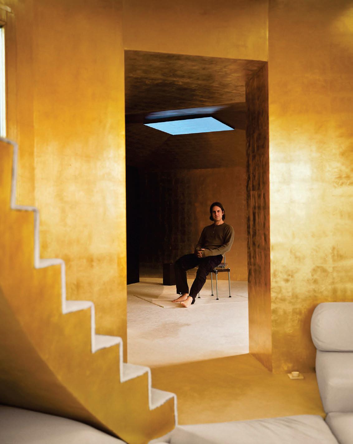 SPANISH ARTIST IGNASI MONREAL BUILDS A GOLD-LEAFED HOME FOR HIMSELF: A SPACE FOR THE MIND, NOT FOR DAILY LIFE.
