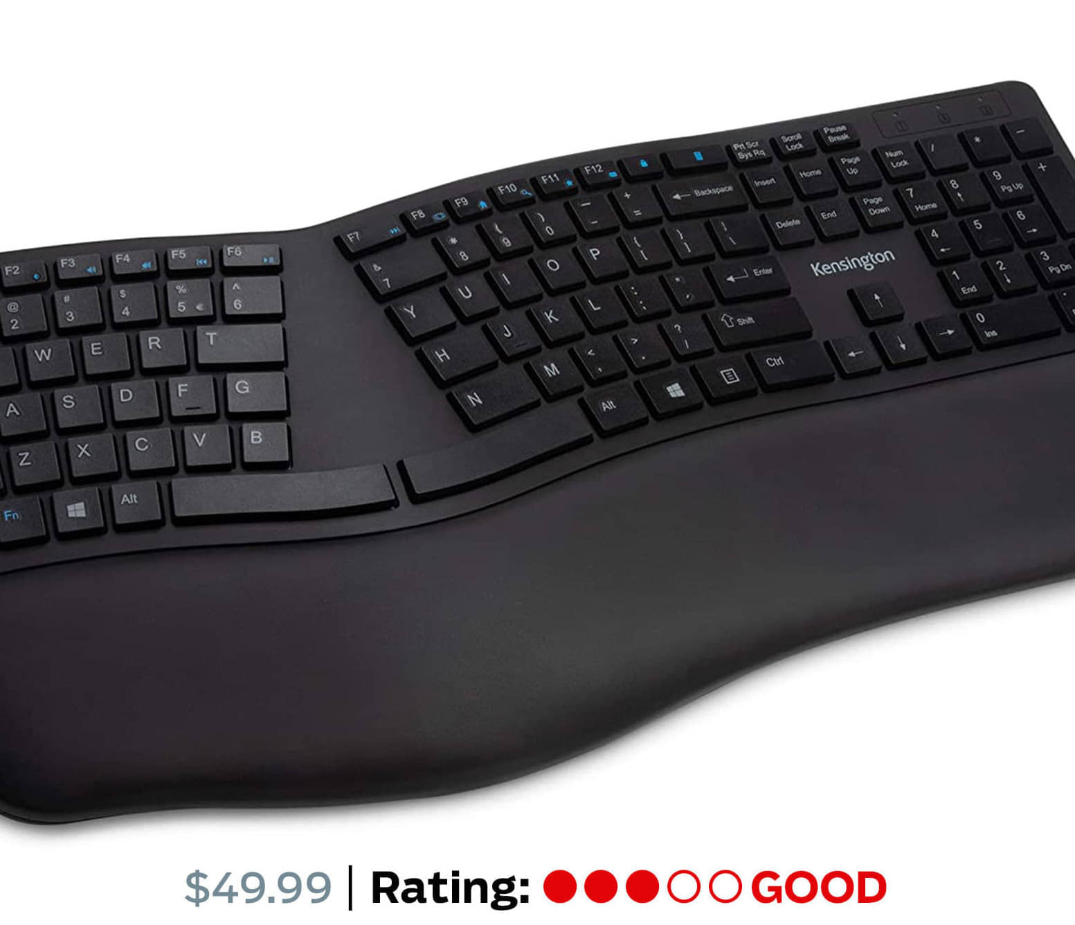 Kensington Pro Fit Ergo Wireless Keyboard Affordable Ergonomic