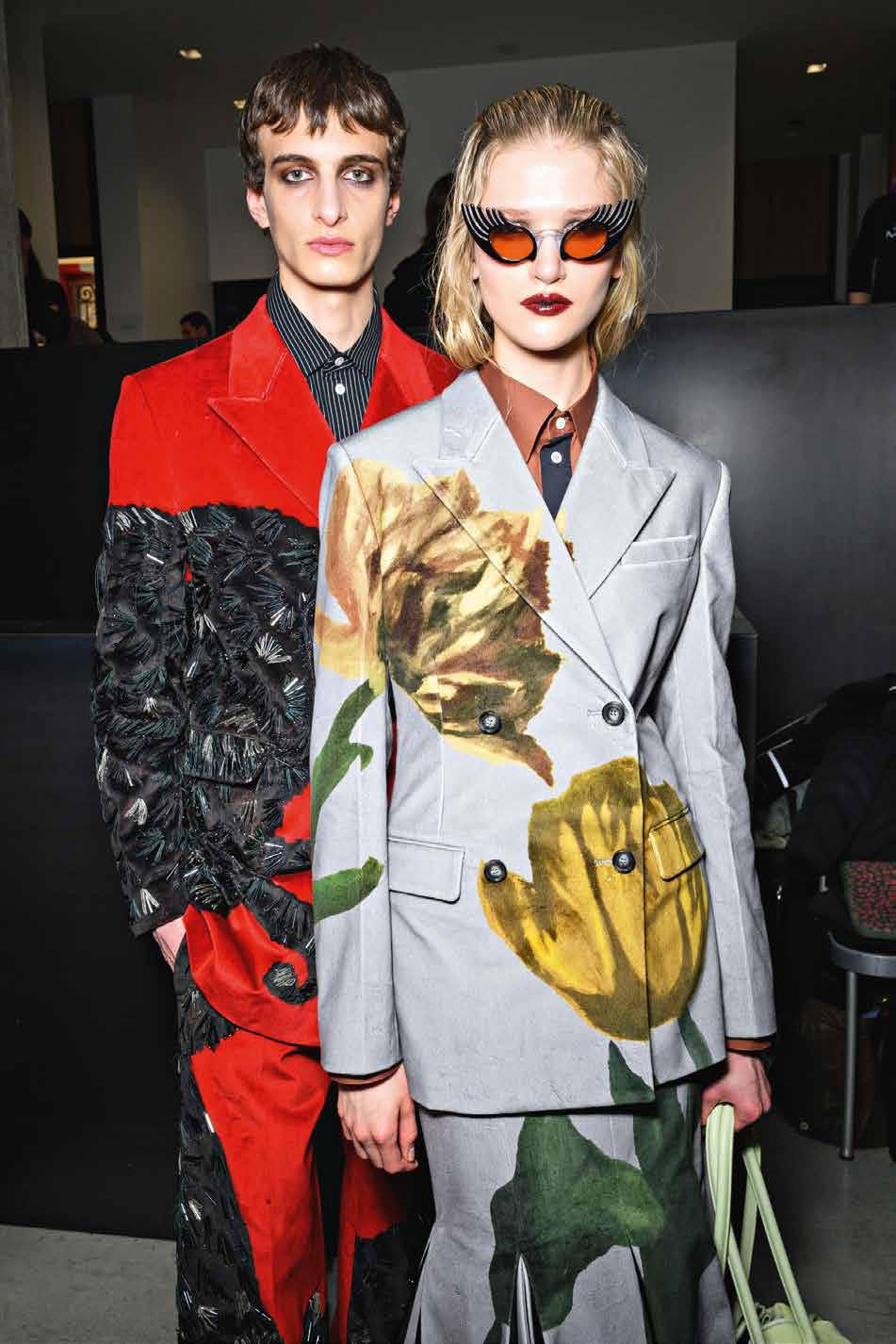 How can I incorporate print and texture into my office outfits?