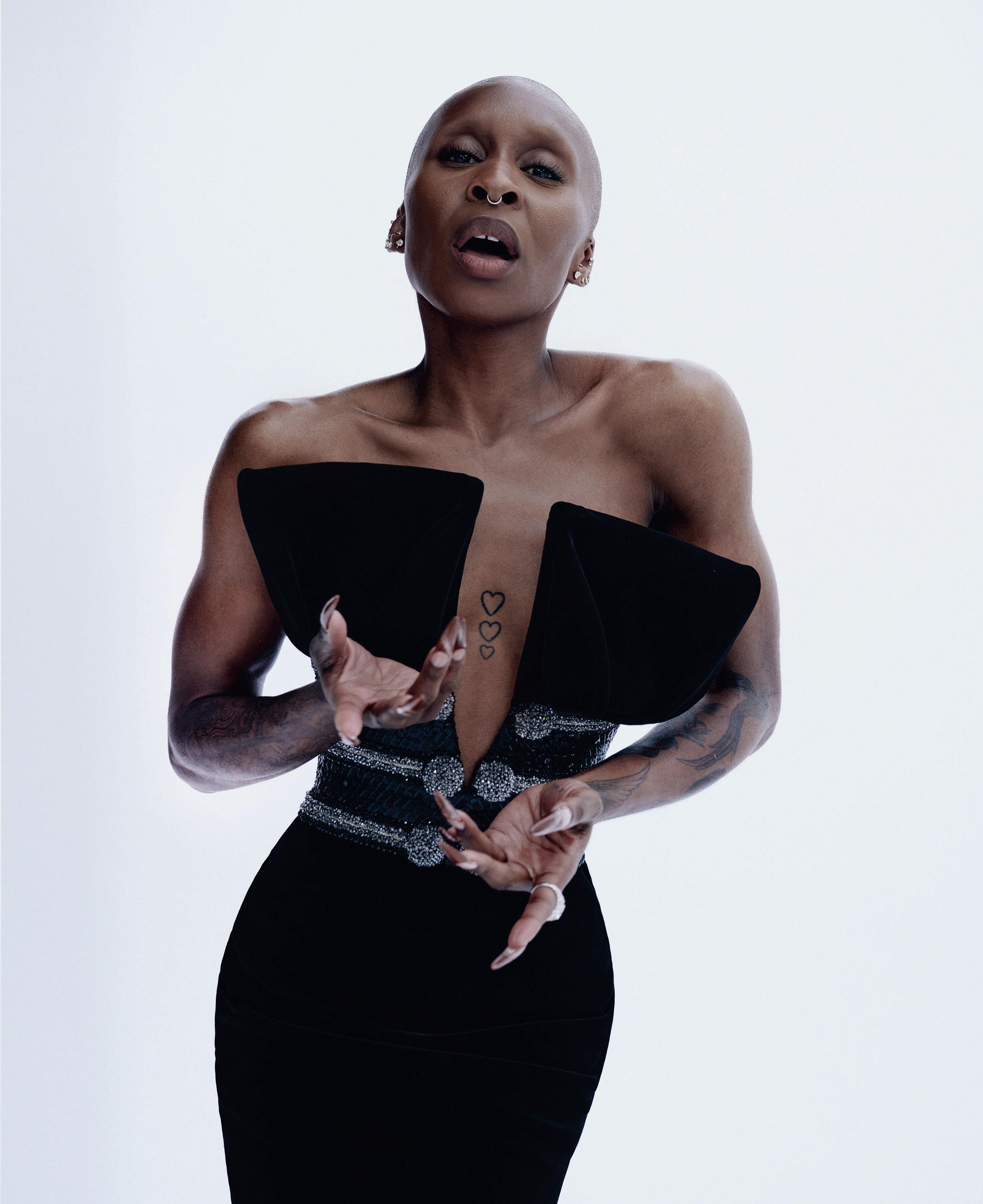 princess polly baby blue dress Cynthia Erivo's Wicked Premiere Optical Illusion Dress main image 1