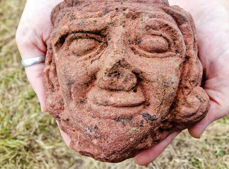A STONE VIKING FACE