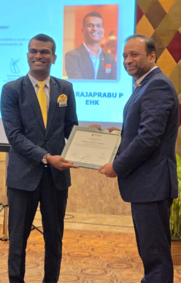 CERTIFICATE OF APPRECIATION PRESENTED TO RAJAPRABHU, EXECUTIVE HOUSEKEEPER