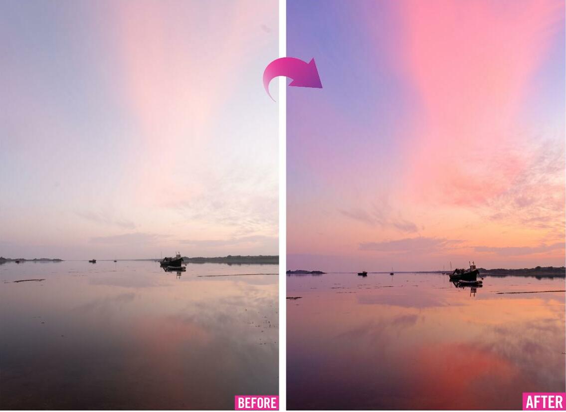 Create a colourful pastel sunrise