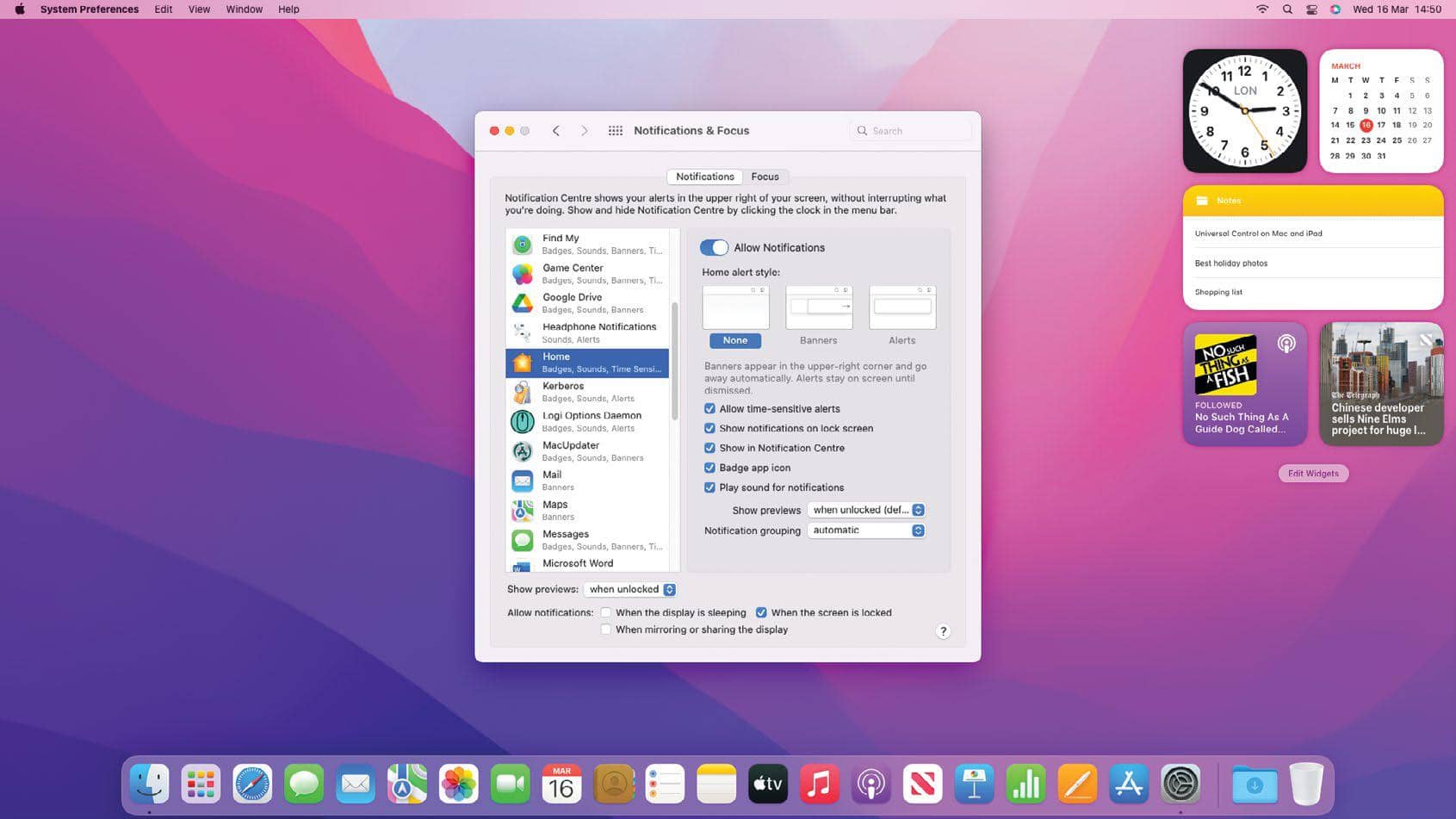 Manage macOS notifications