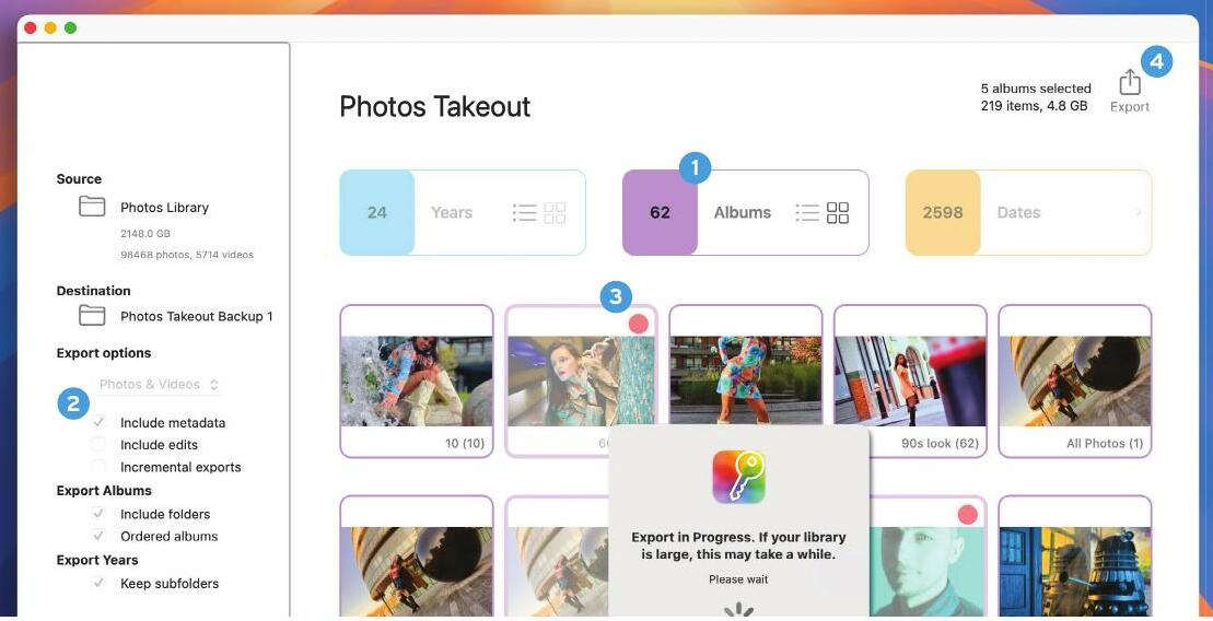 Easily export your Photos library