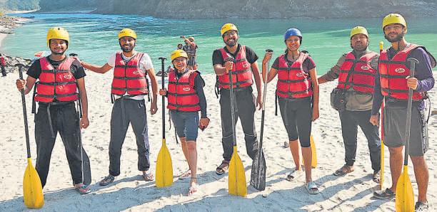 Out of office, with the team