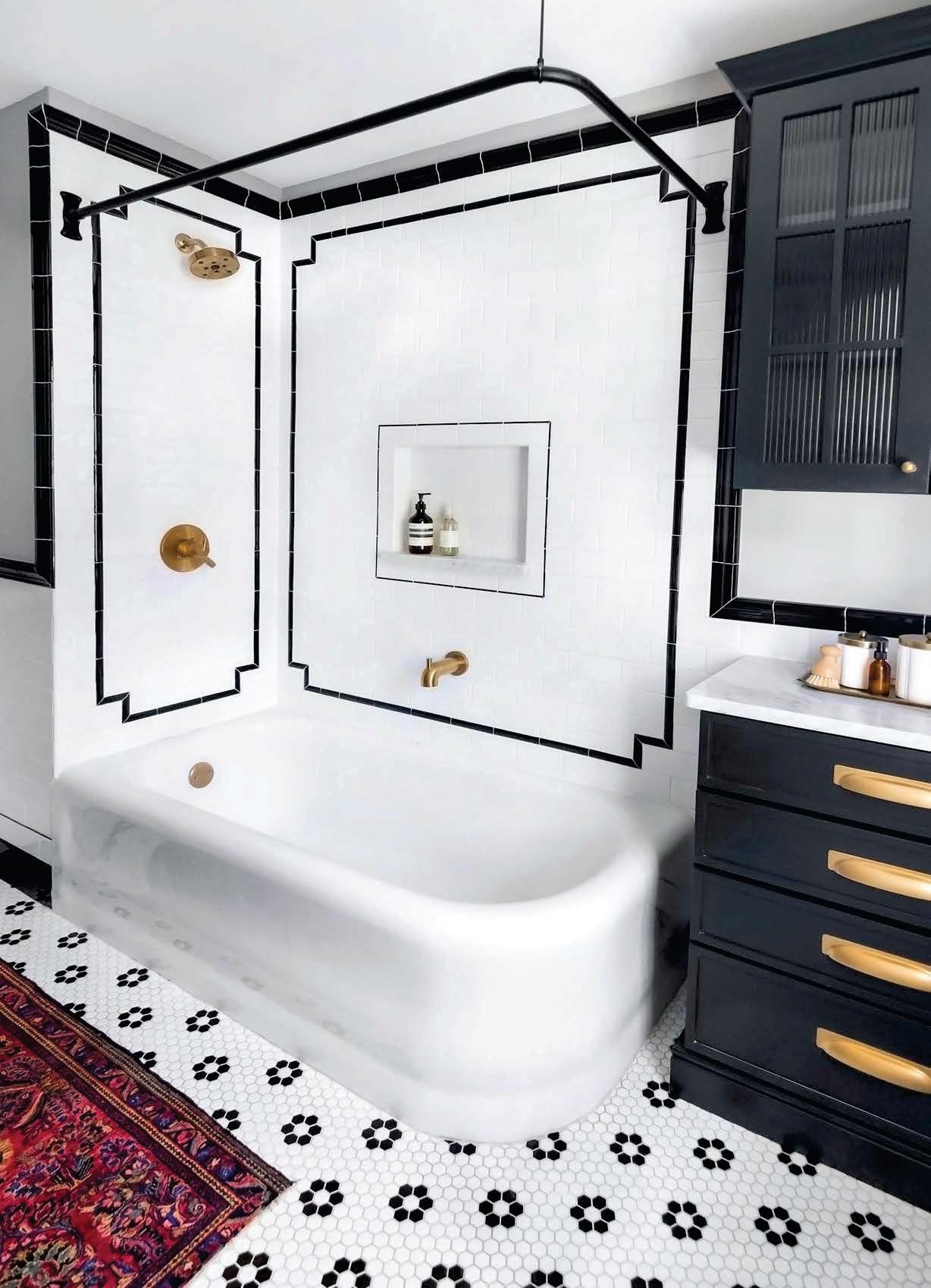 art deco BATHS IN BLACK & WHITE