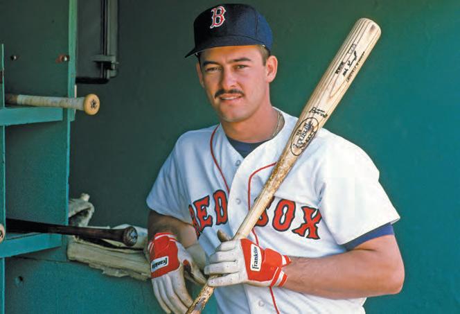 MIKE GREENWELL EXTENDED LINE OF GREAT RED SOX LEFT FIELDERS