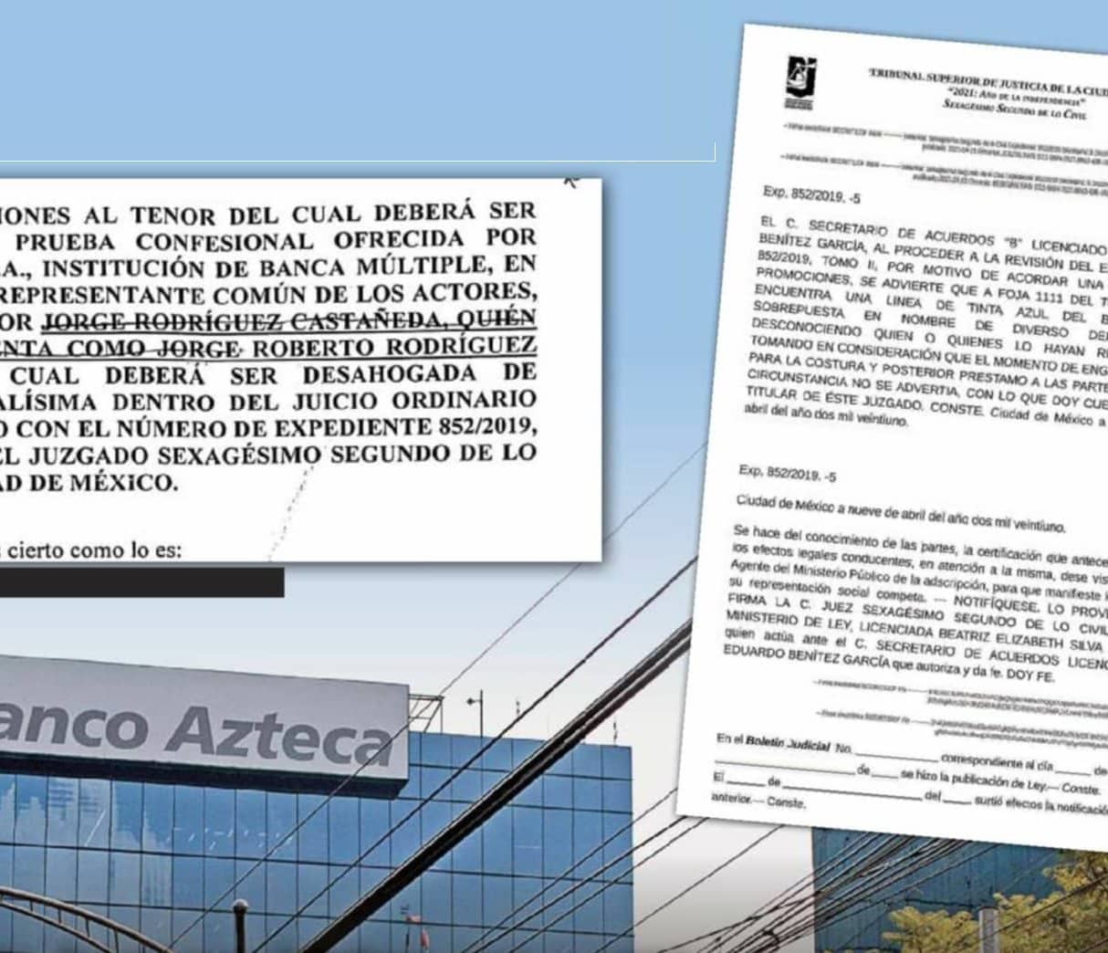 DEMANDA DE BANCO AZTECA VS. PROCESO Un juez parcial y un expediente alterado
