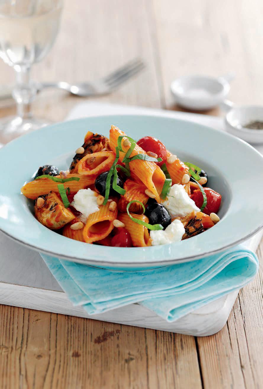 Pasta con queso de cabra