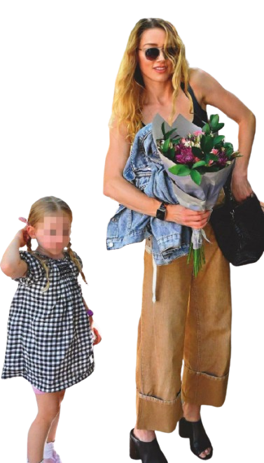 AMBER HEARD REGRESA A MADRID CON SU HIJA OONAGH Y SUS MELLIZOS