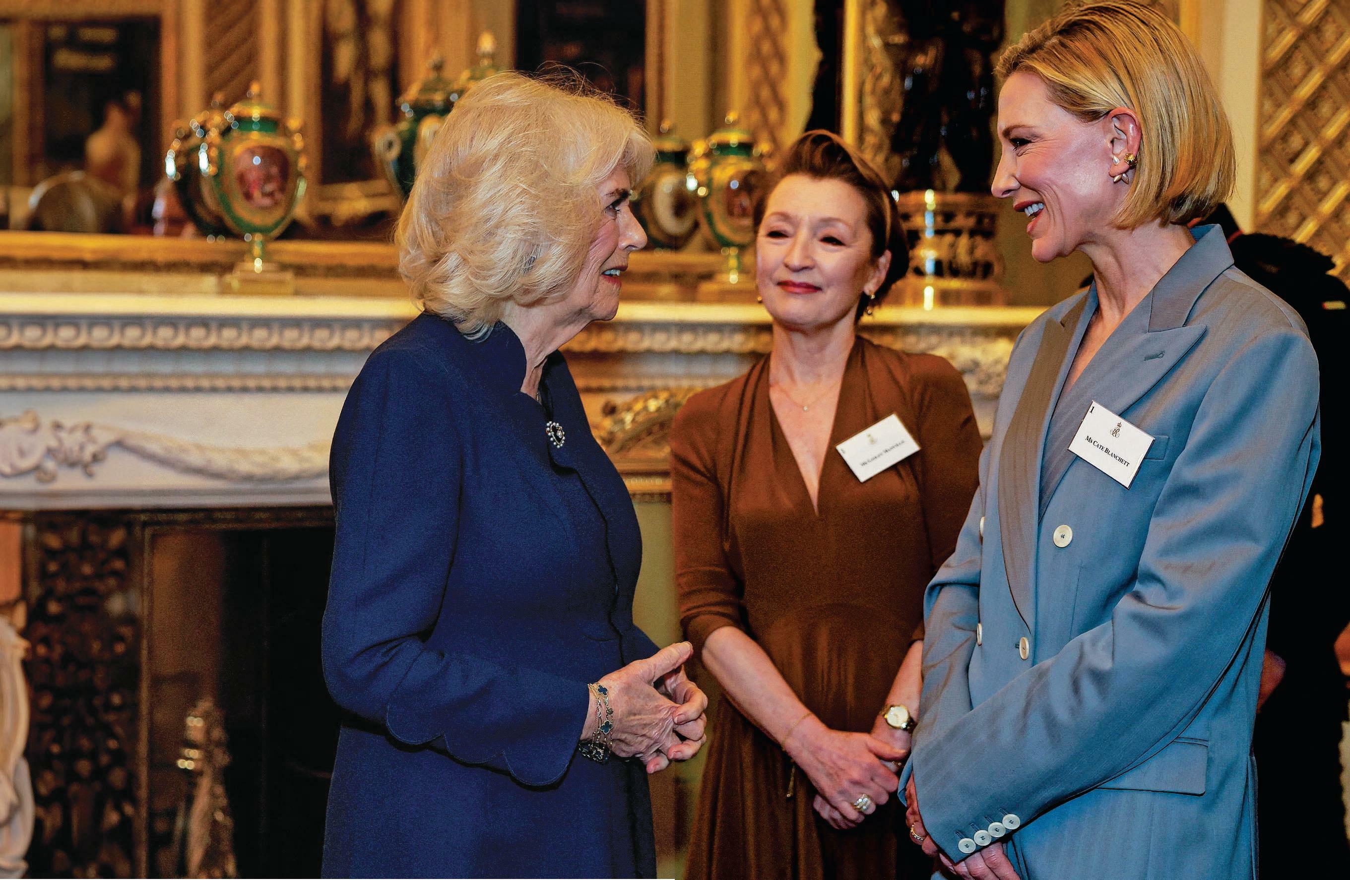 WILDE TIMES AT THE PALACE AS QUEEN HOSTS THEATRE STARS