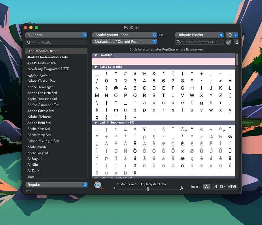POPCHAR X: FIND THE CHARACTER YOU NEED IN A FONT WITHOUT FUSS