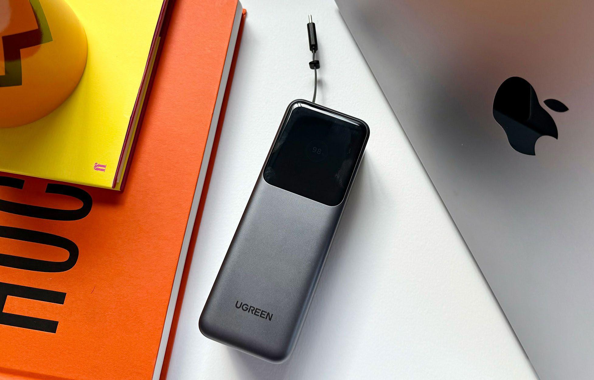 UGREEN NEXODE POWER BANK 20000MAH 165W WITH RETRACTABLE USB-C CABLE: ALL YOU NEED ON YOUR MACBOOK TRAVELS