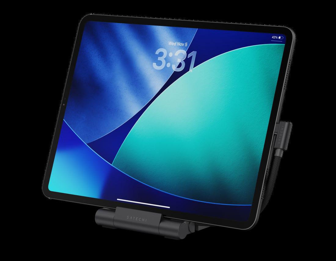 SATECHI ONTHEGO FOLDABLE STAND HUB: A PORTABLE iPAD STAND WITH 7 PORTS