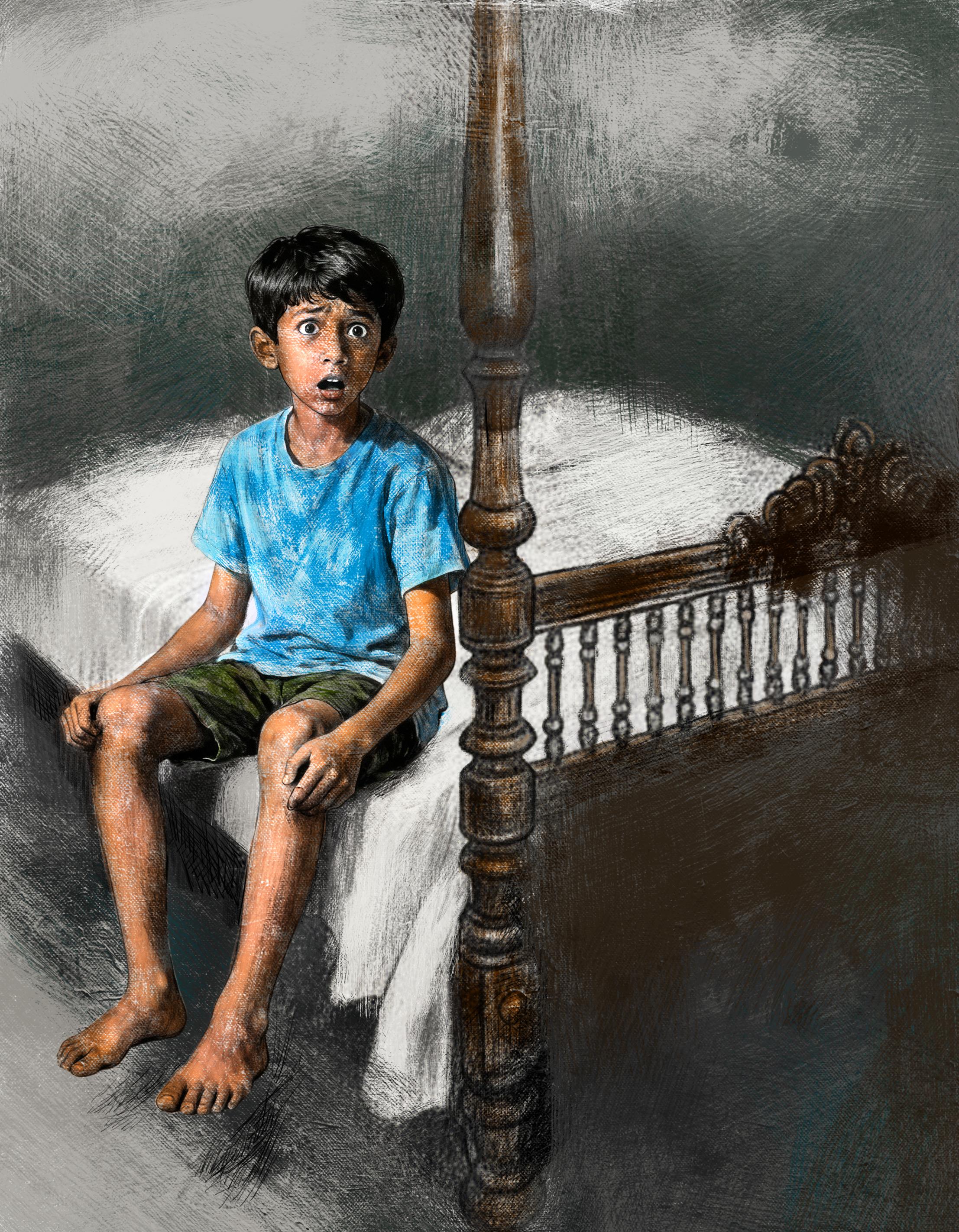 পায়ের কাছে বসে আছে