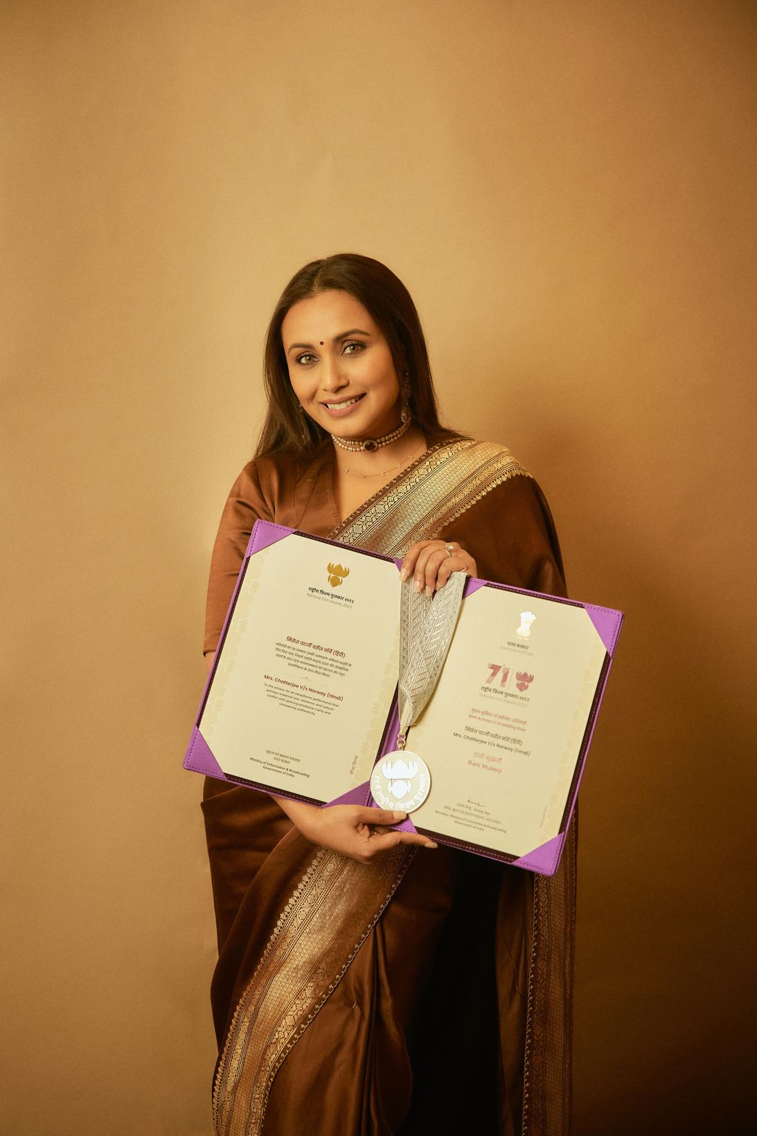 RANI MUKERJI'S ON WINNING HER FIRST NATIONAL AWARD FOR MRS. CHATTERJEE VS NORWAY