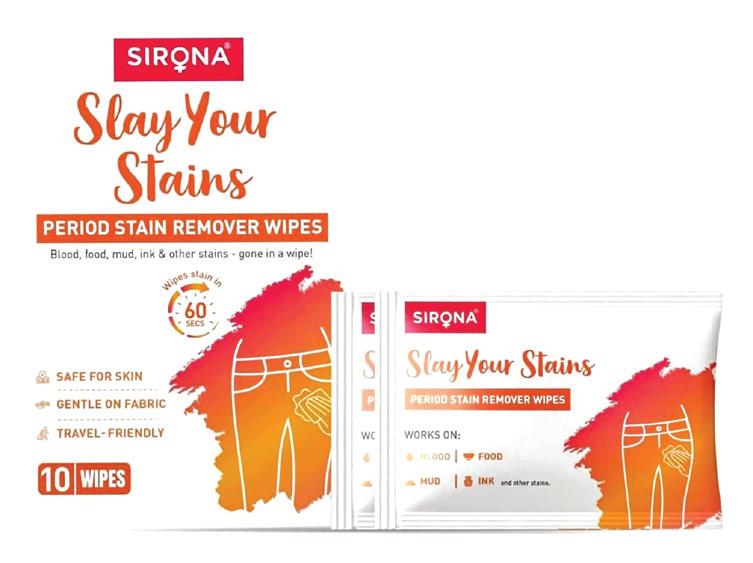 SIRONA ROLLS OUT INDIA'S FIRST PERIOD STAIN REMOVER WIPES