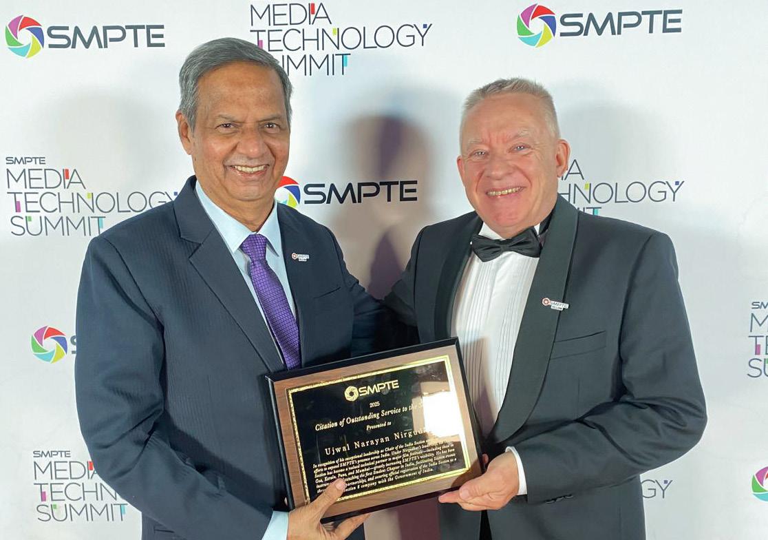 Ujwal N. Nirgudkar Honoured with SMPTE Citation Award for Pioneering Indian Film Technology