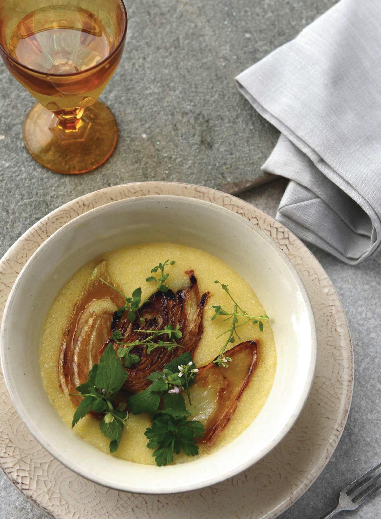 DE PRIMERO: Hinojo caramelizado con polenta