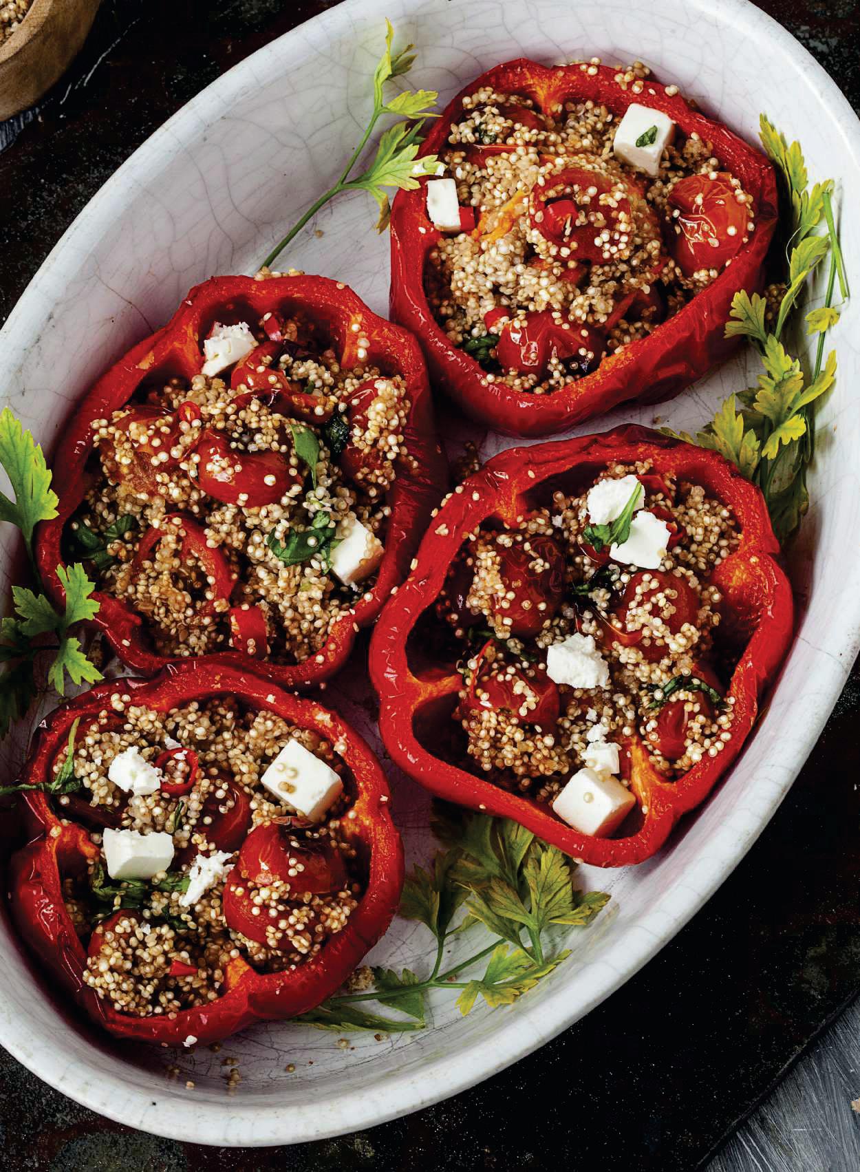 Pimientos rellenos de quinoa