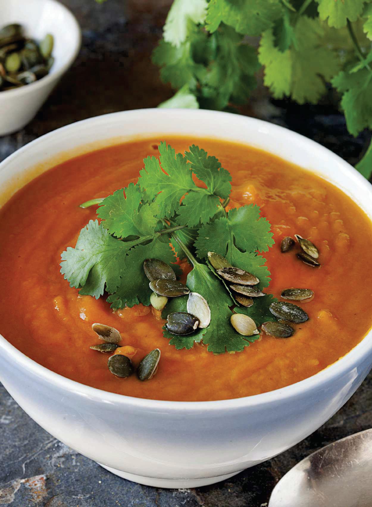Crema de calabaza con naranja