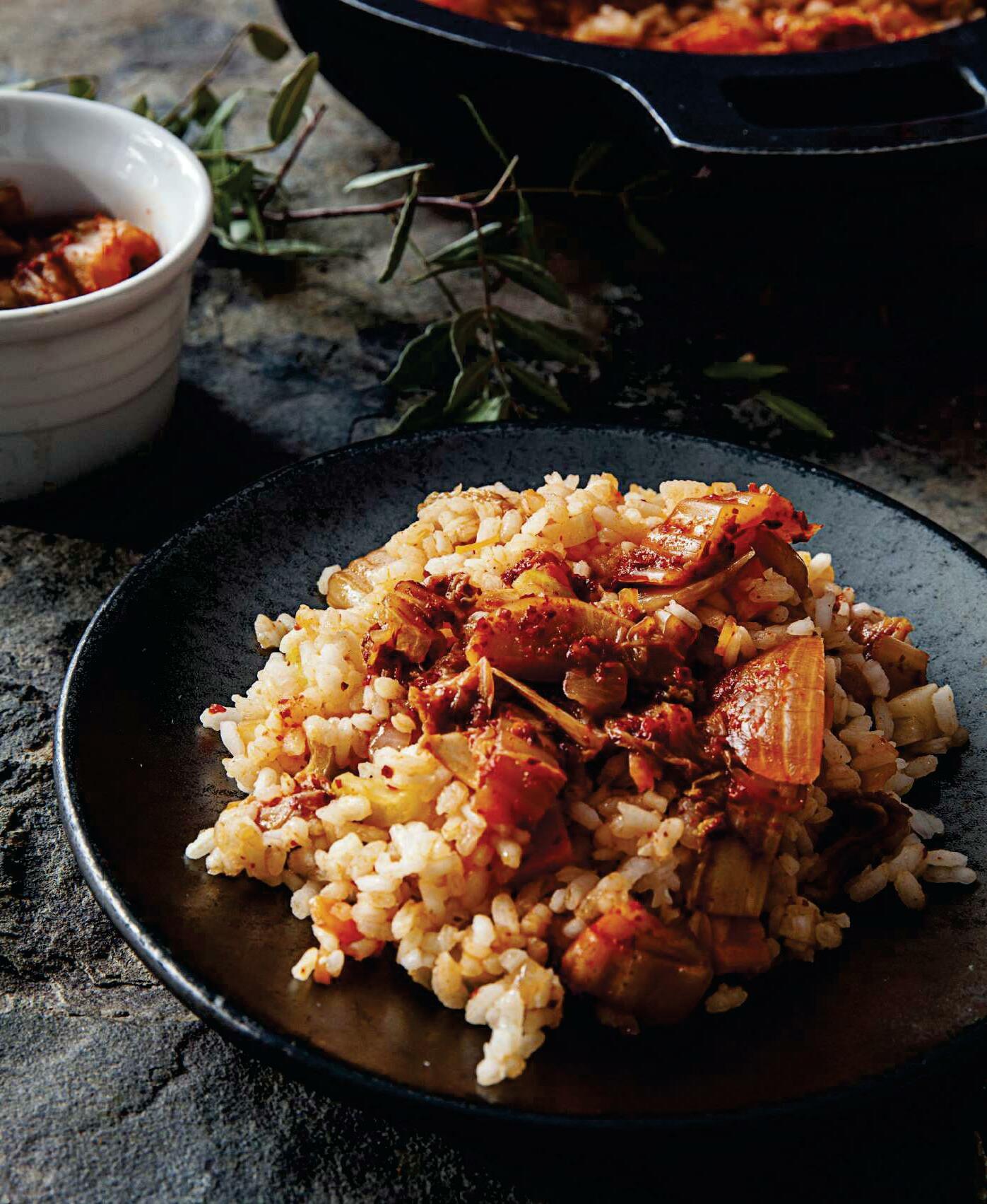 Arroz integral con kimchi