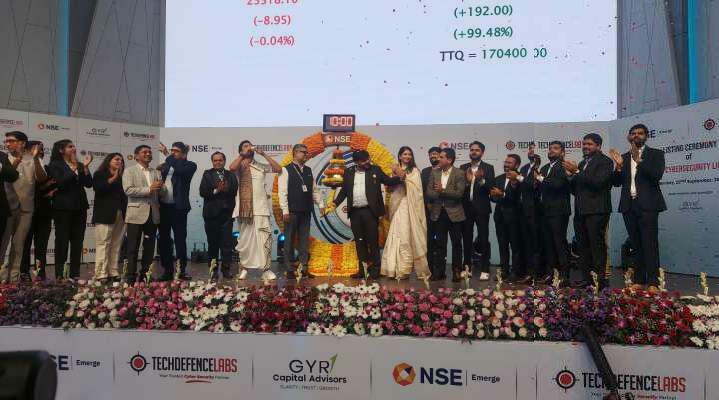 TECHDEFENCE LABS' IPO DRAWS RECORD 718X SUBSCRIPTION AHEAD OF NSE SME LISTING