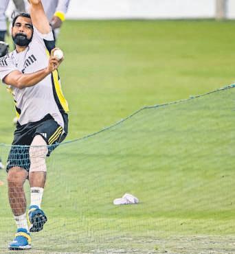 Left knee strapped, Md Shami lets his pace talk at India nets
