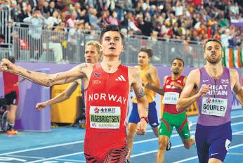 Ingebrigtsen matches Gebrselassie with indoor worlds distance double