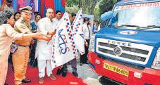 Kumar flags off free ambulances, work on new caller system 'is on'