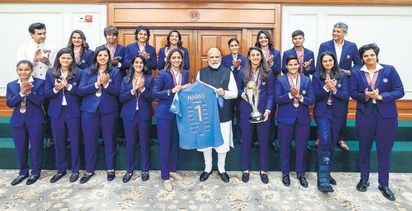 PM Modi meets ODI World Cup-winning Indian women's cricket team