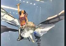 Katy narrowly avoids fall after mid-show prop malfunction