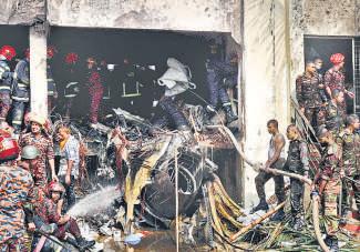 At least 20 killed in B’desh Air Force training jet crash