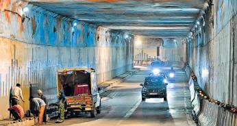 After HT report, water drained, leak plugged at RTR underpass