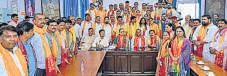Corporators felicitated for Swachh success