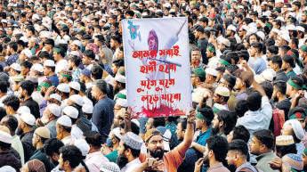 B’desh mourns slain activist as tensions rise ahead of polls
