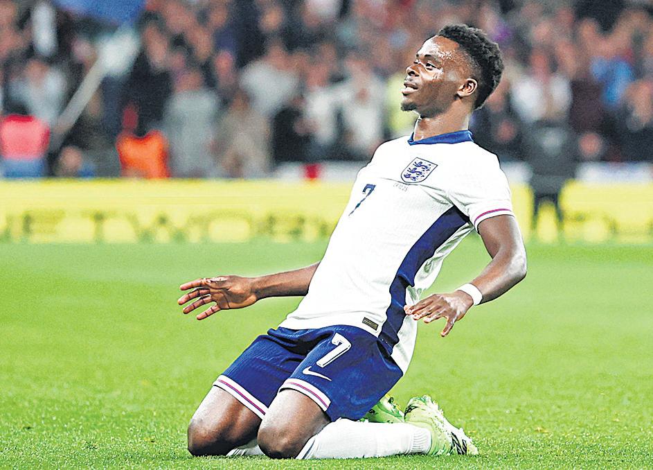 Saka lights up England’s confident friendly victory