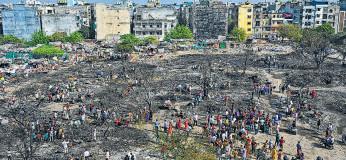 Blaze at Matiala fish market spreads to slum, guts jhuggis