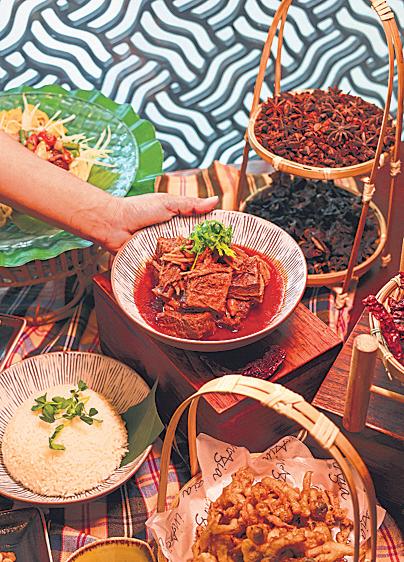 Abstract art, drama, and food