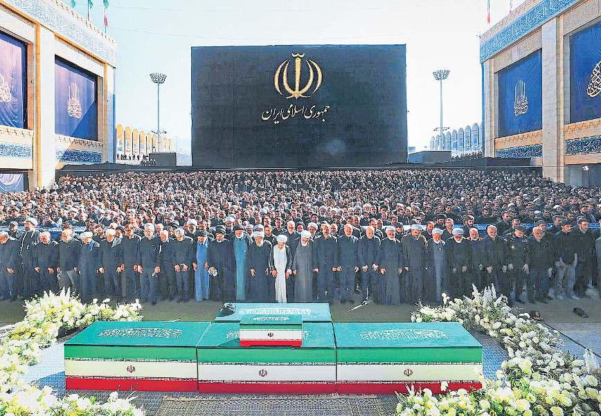 Calls for revenge as top officials appear at Khamenei's funeral