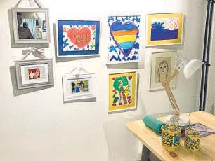 A designer's calm, chaotic and colourful workspace