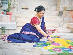 Finding focus and connection in the art of rangoli