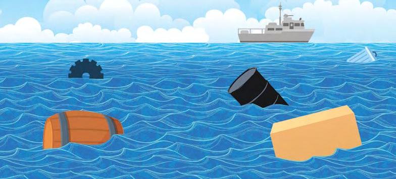 At sea on ocean goals