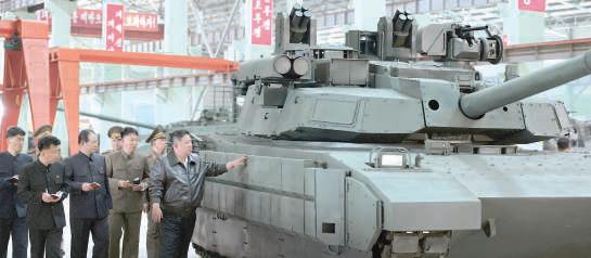North Korean leader inspects tank factory