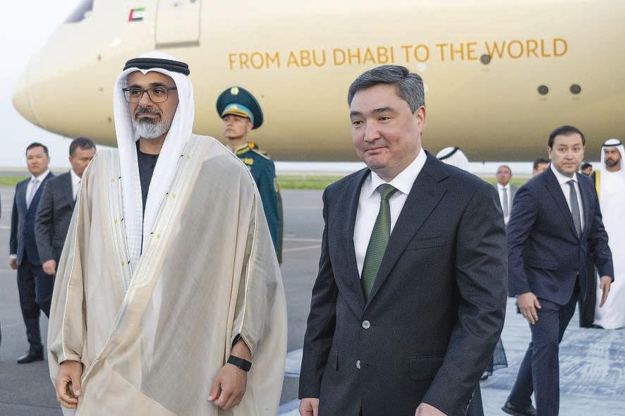 Sheikh Khaled arrives in Kazakhstan on official visit