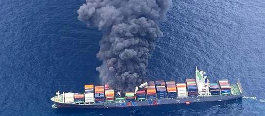 Cargo ship catches fire off Kerala, 4 missing